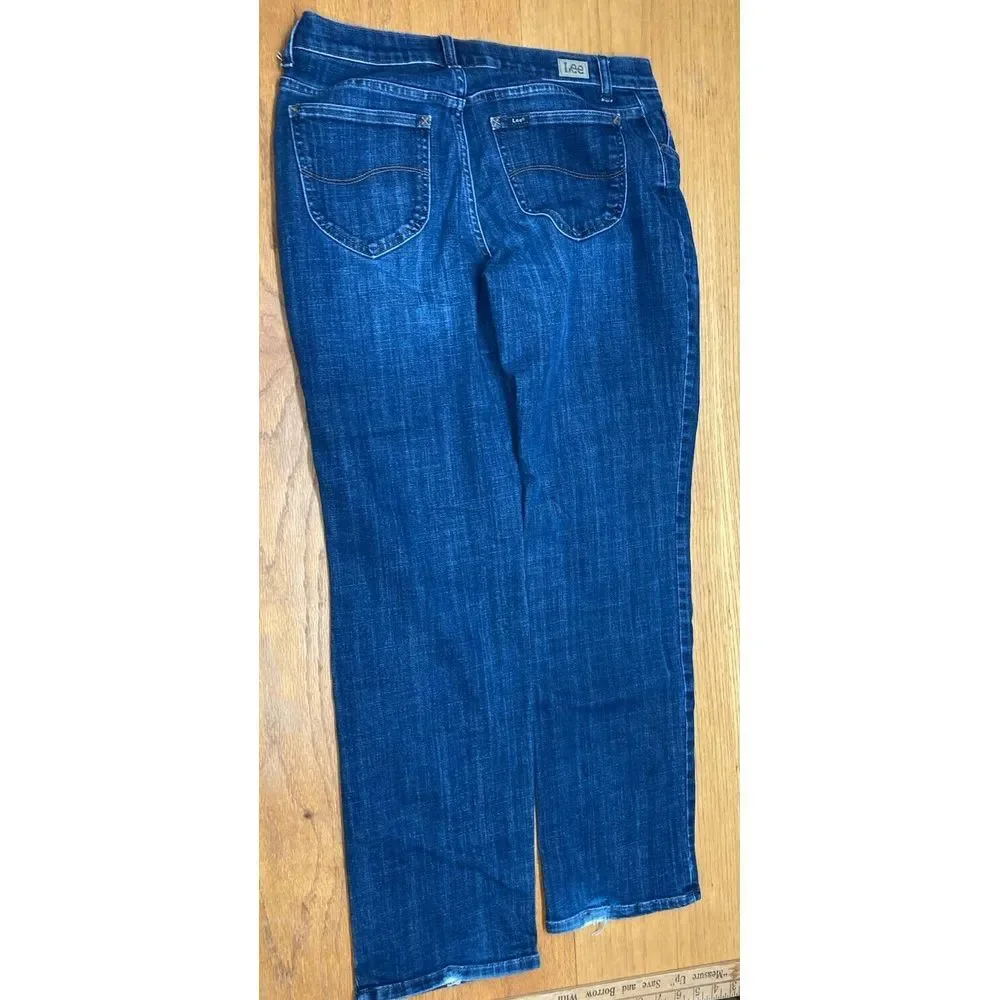 Lee‎ Relaxed Fit Straight Leg Mid Rise Denim Jeans Womens Size 3